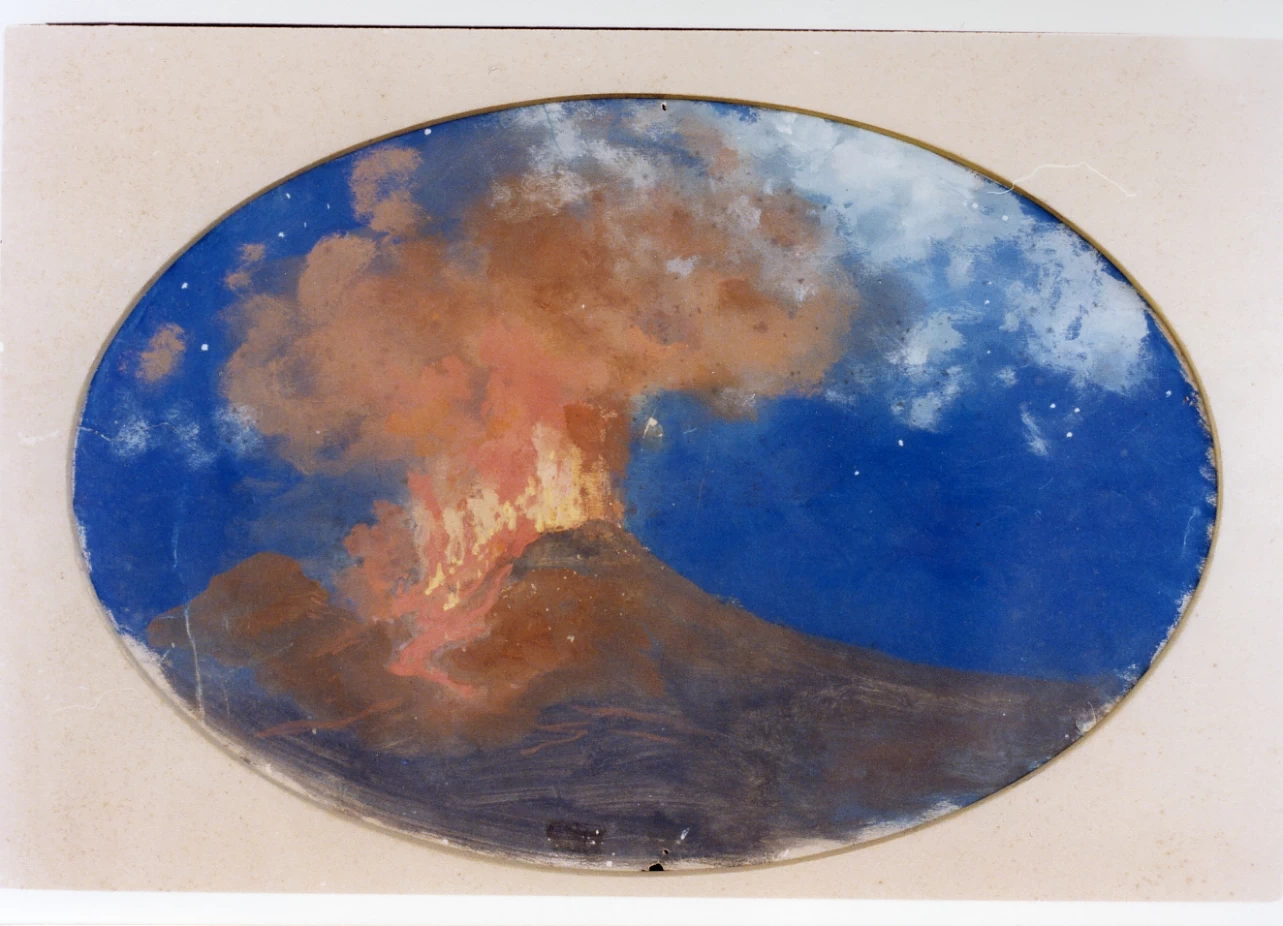 Veduta del Vesuvio in eruzione - Certosa e Museo Nazionale S. Martino, Napoli